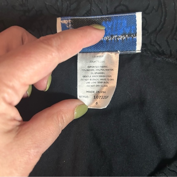 Vintage Central Falls Black Jacquard Pencil Skirt Women’s 6 USA 🇺🇸 - Picture 6 of 7